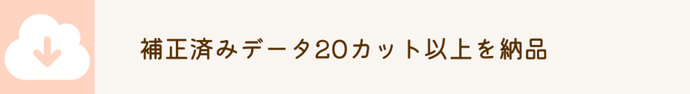 補正済みデータ20カット以上を納品