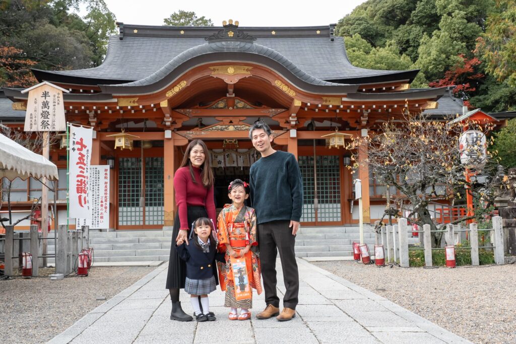 長岡天満宮 七五三 家族撮影　出張撮影